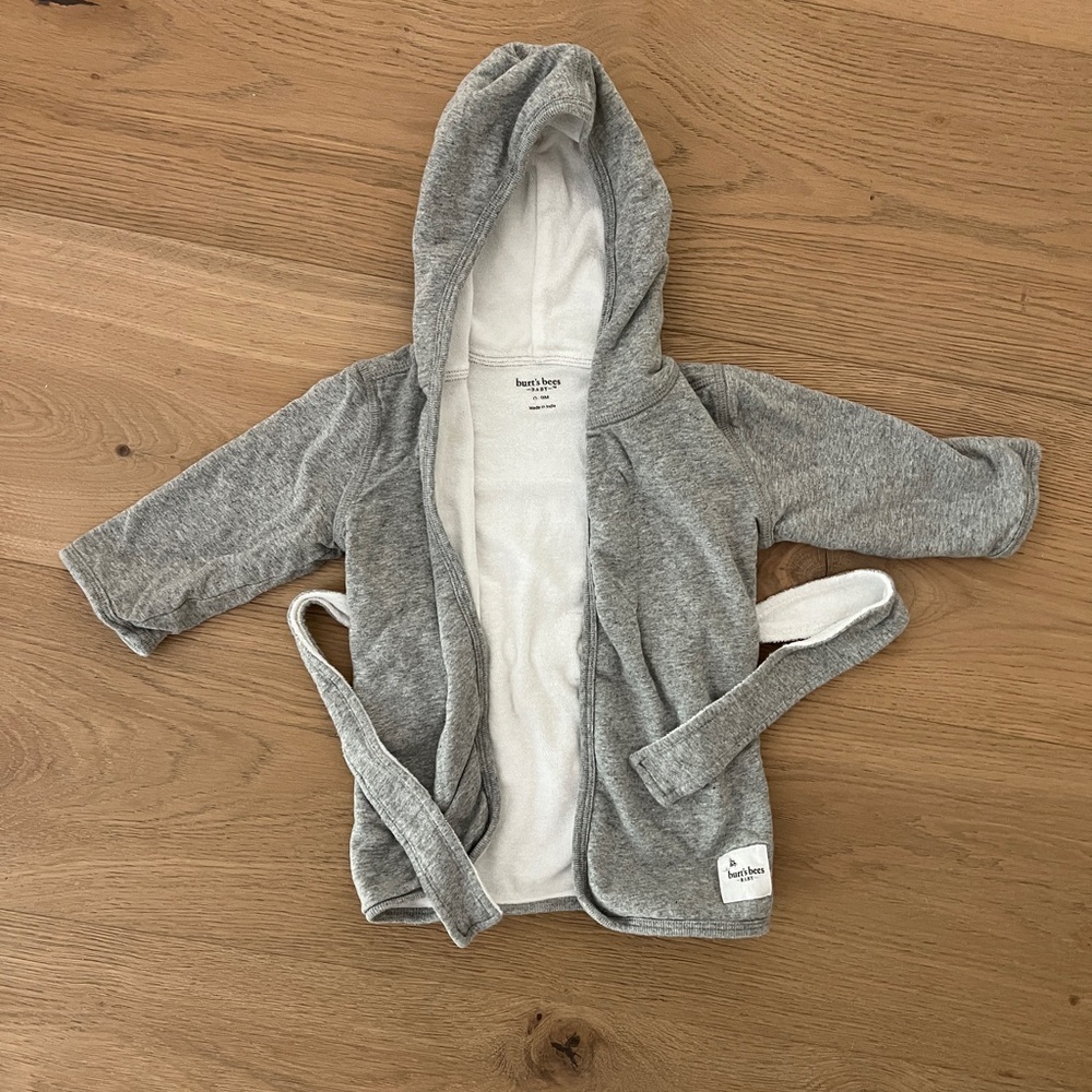 Burt's Bees Gray Baby Robe